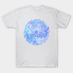 Swirly Blue Digital Mandala T-Shirt